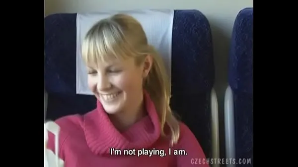 Big Czech streets Blonde girl in train total Clips