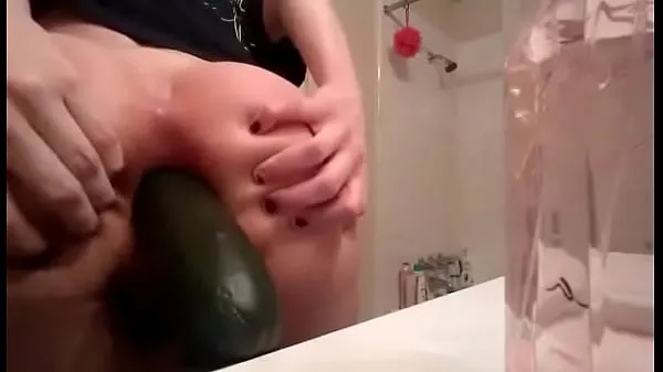 Big Young blonde gf fists herself and puts a cucumber in ass total Clips
