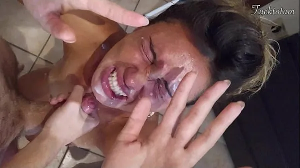 Big Girl orgasms multiple times and in all positions. (at 7.4, 22.4, 37.2). BLOWJOB FEET UP with epic huge facial as a REWARD - FRENCH audio total Clips
