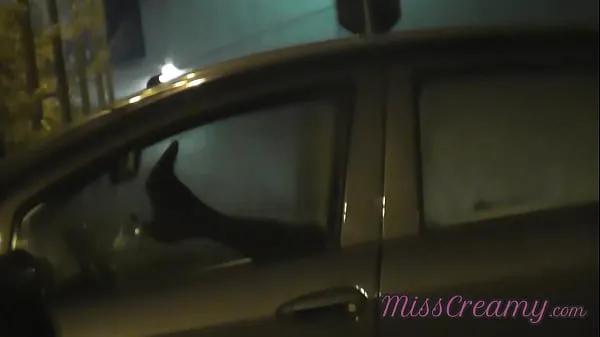 Big Sharing my slut wife with a stranger in car in front of voyeurs in a public parking lot - MissCreamy total Clips